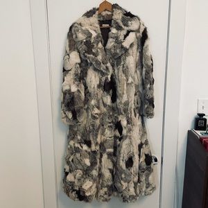 Patchwork Rabbit Fur Coat